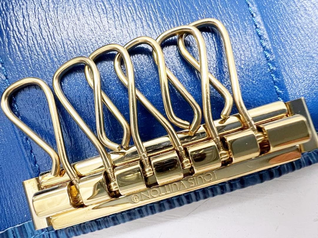 美品　ルイヴィトン　エピ　ミュルティクレ6　キーケース トレドブルー