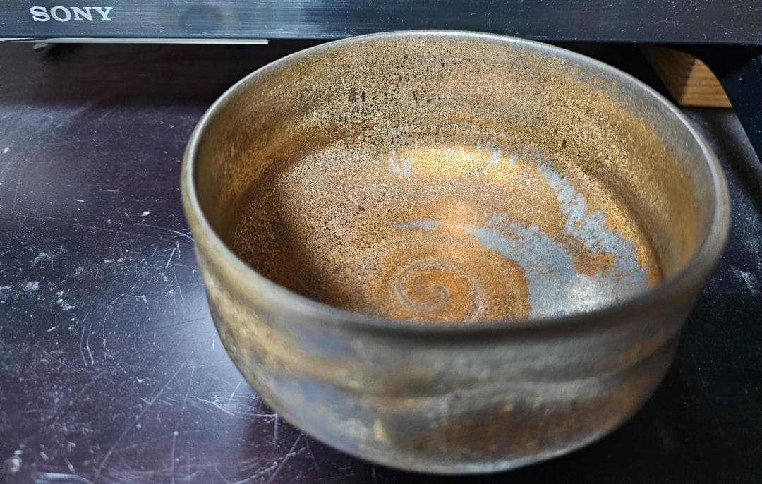 幕末から明治の布志名焼 金流し茶碗 珍品です