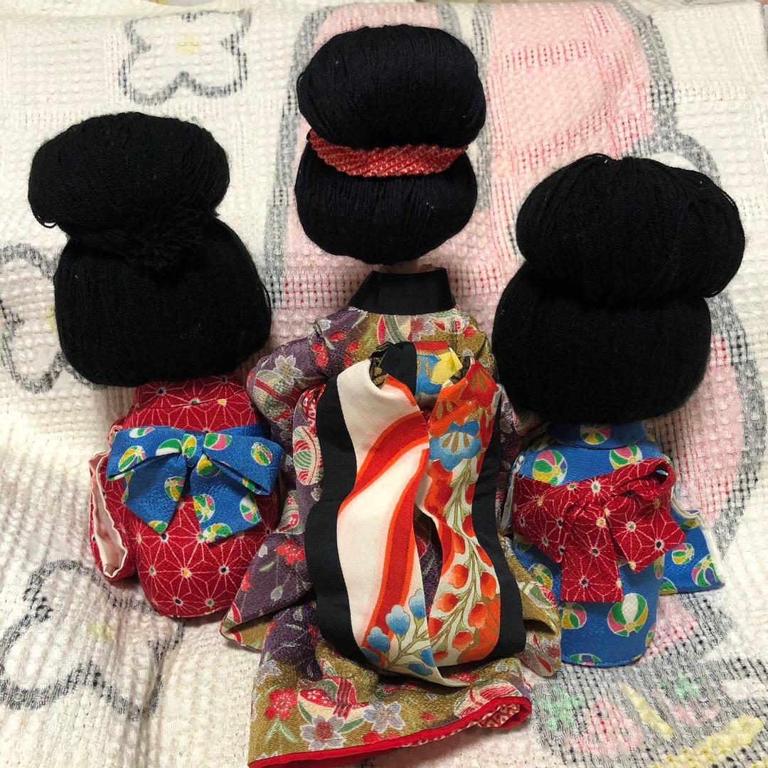 米山京子　米山京子風　和服　着物　人形　3体セット　中古品