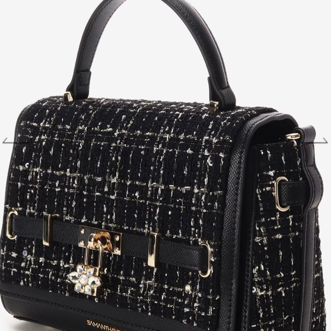 サマンサベガ ツイードベルトビジューショルダーバッグ