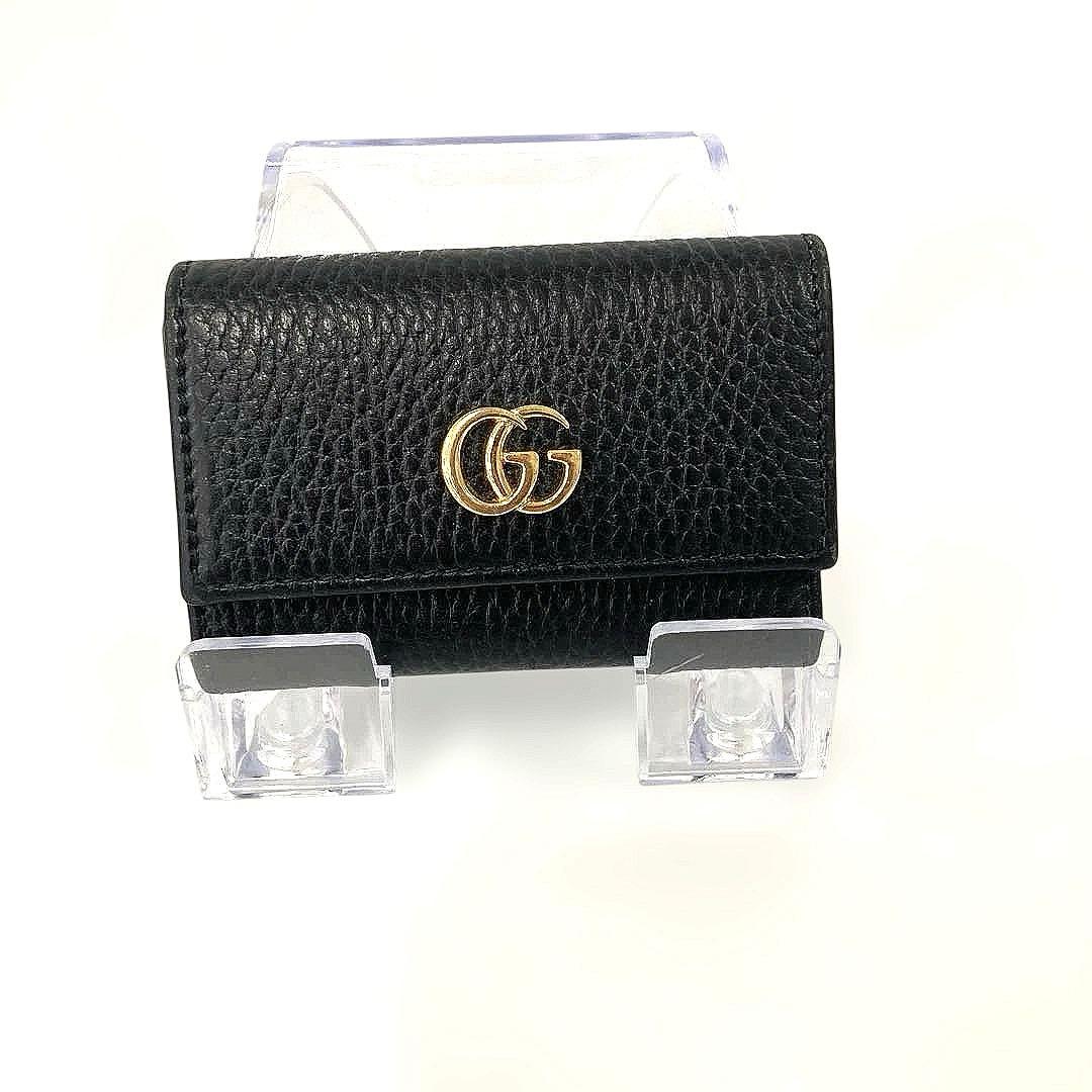 【極美品】GUCCI グッチ GGマーモント 6連キーケース ブラック レザー