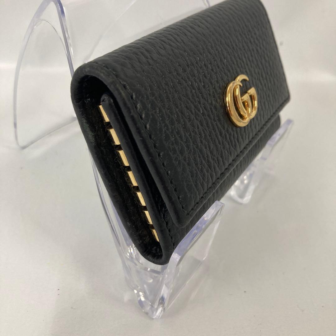 【極美品】GUCCI グッチ GGマーモント 6連キーケース ブラック レザー
