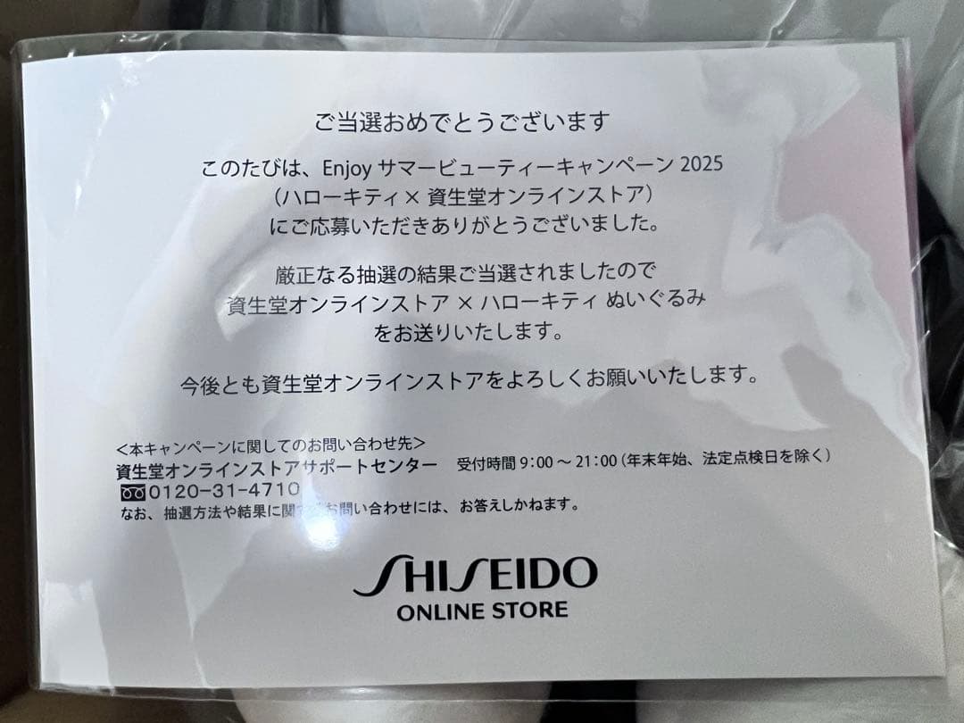 ［貴重・非売品］資生堂　ハローキティ　ぬいぐるみ