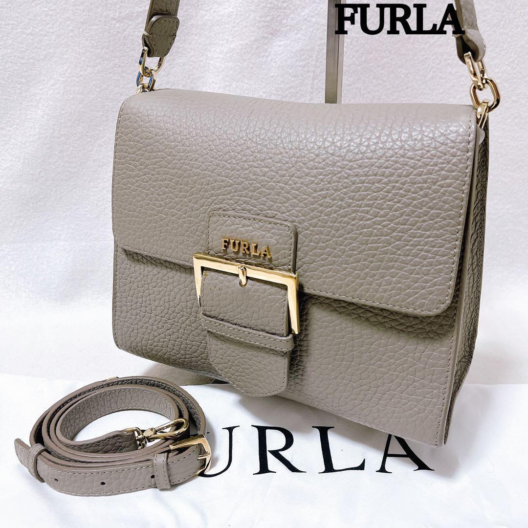 ぽんフルラ FLO フロー 2way ショルダー ハンドバッグ グレー