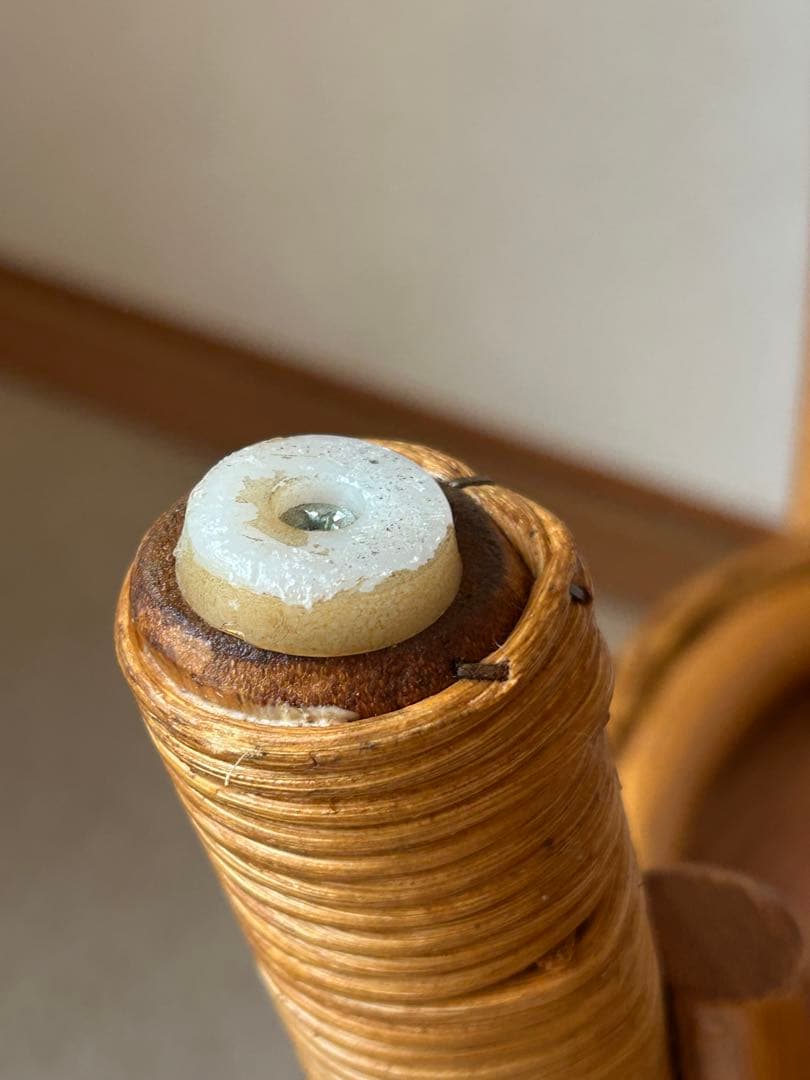 ヴィンテージ 籐家具 ラタン 丸テーブル　サイドテーブル　カフェテーブル　レトロ