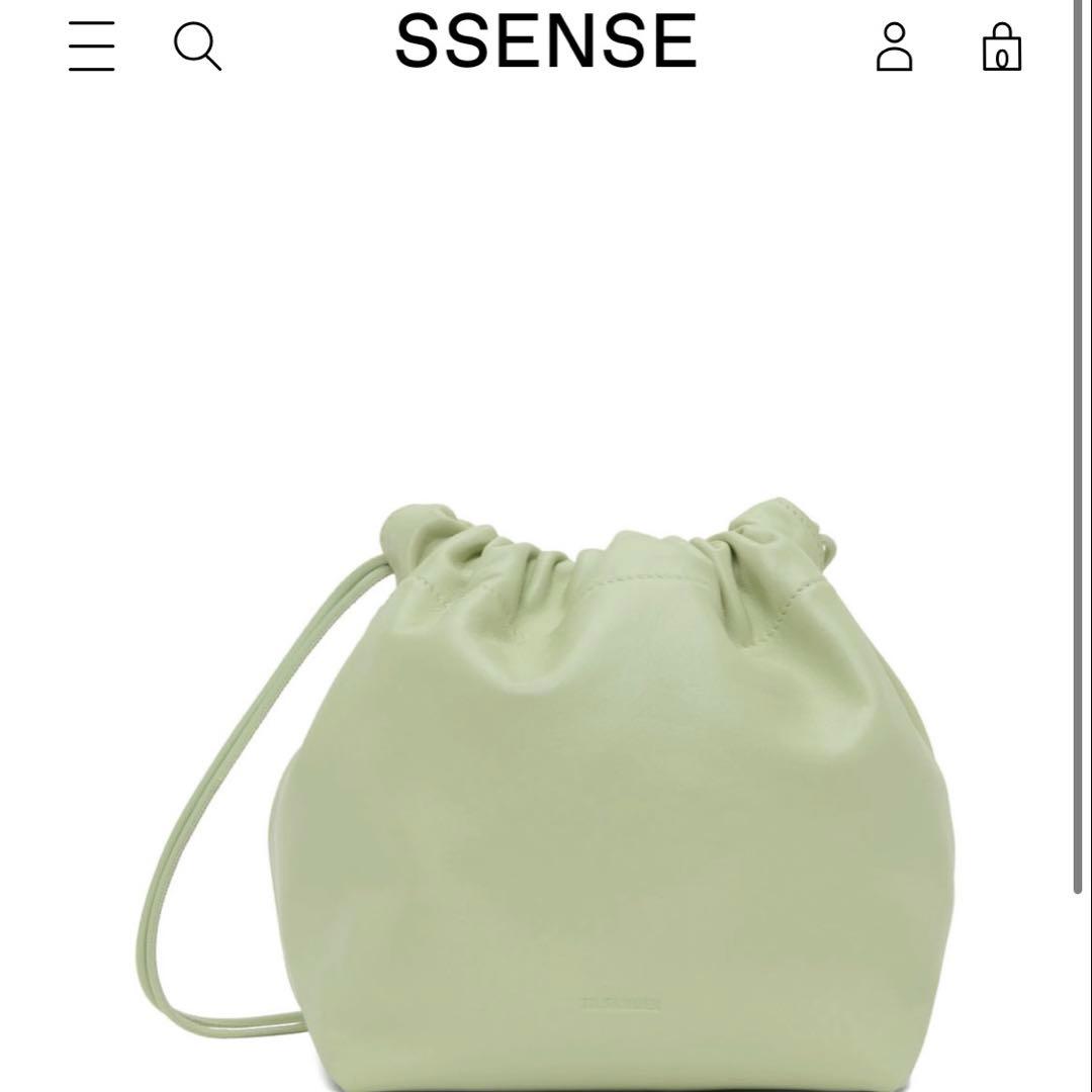 最終値下げJIL SANDER ミントグリーン 巾着ショルダーバッグ