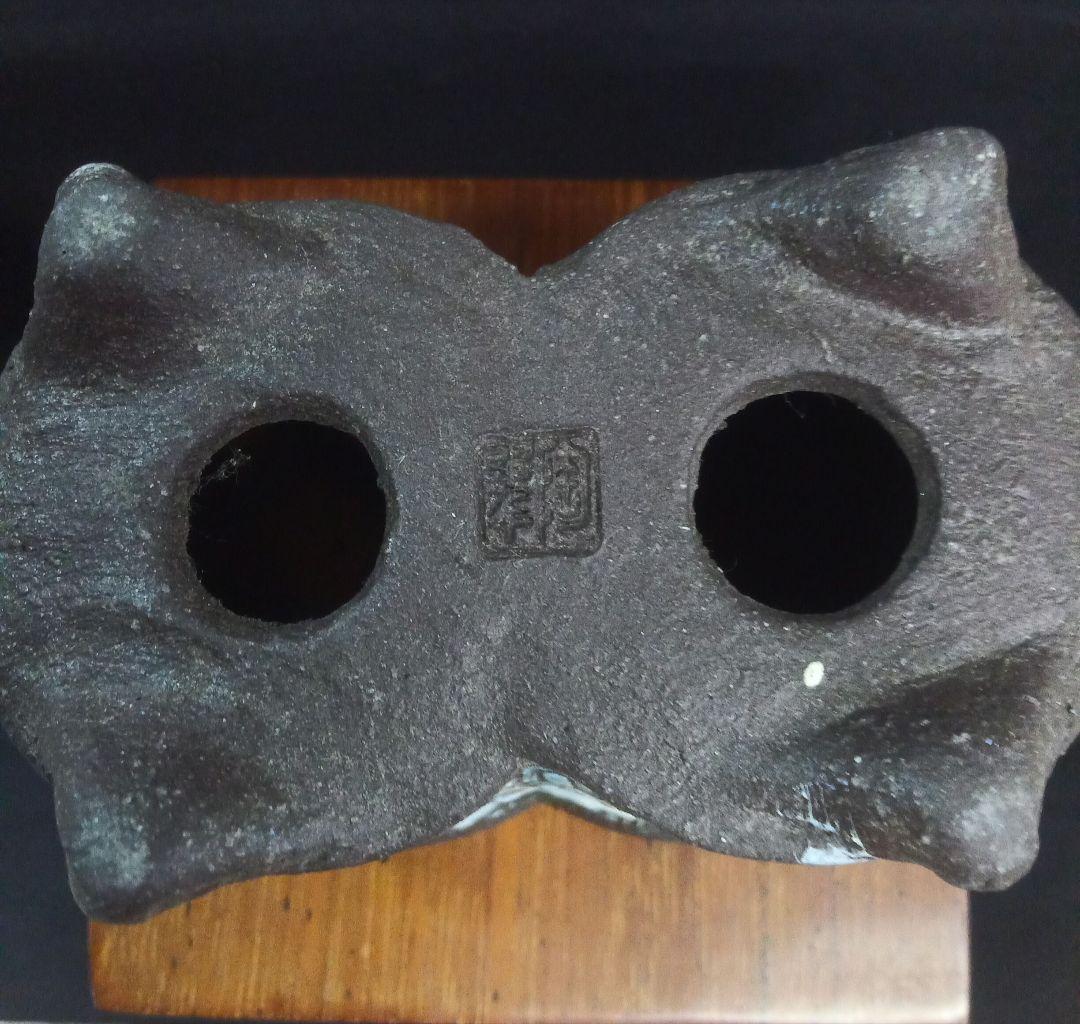 024.【陶翠窯】 変形足付３号盆栽鉢/植木鉢