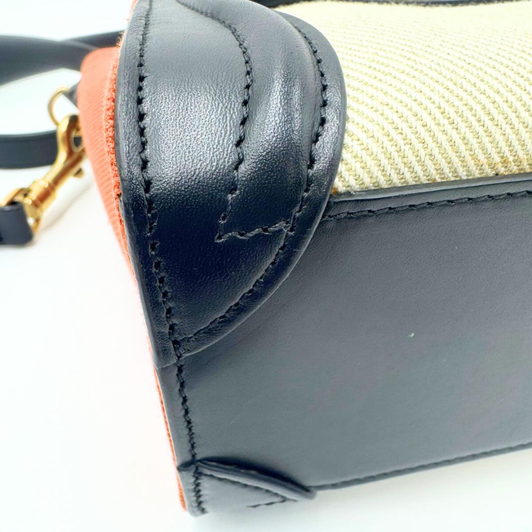 CELINE セリーヌ ラゲージ ナノ トリコロール ハンドバッグ