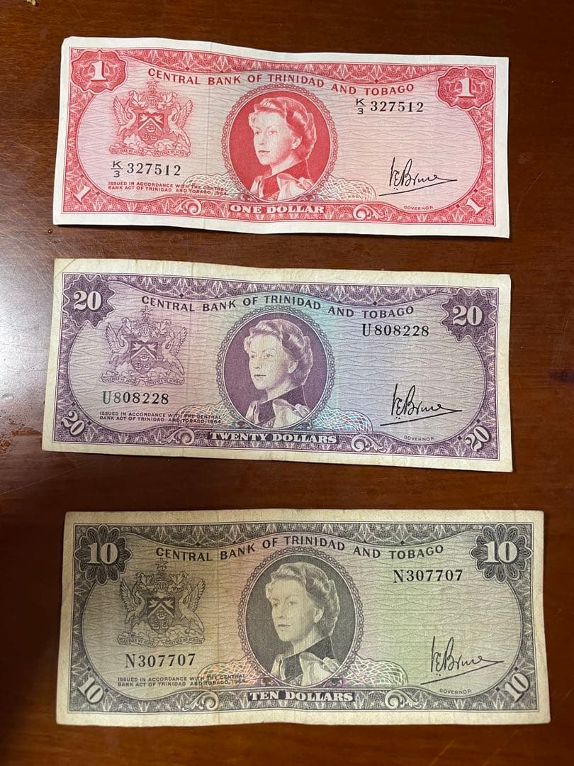 トリニダード・トバゴ 旧紙幣セット