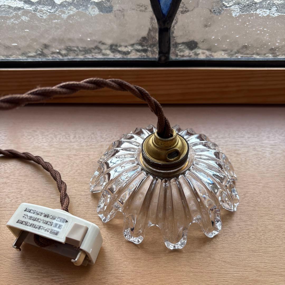 フランスアンティーク　オールドバカラ　ミニシェード　ペンダントランプ