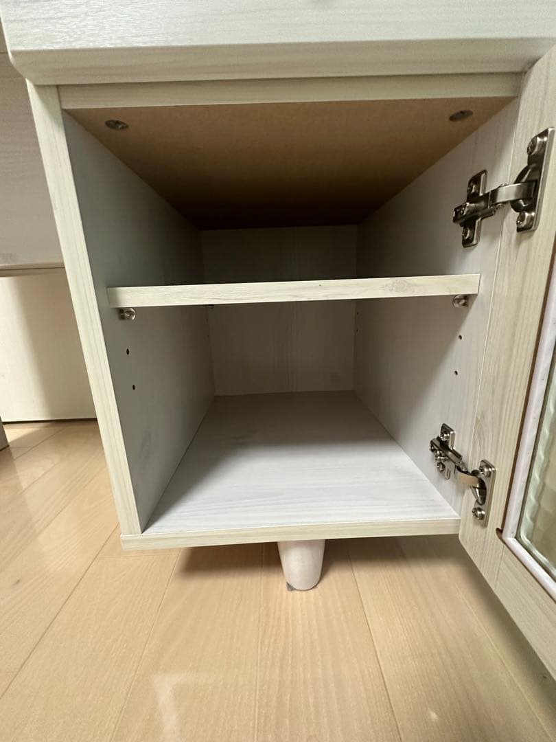 ホワイト ドレッサー ミラー付き コンパクト