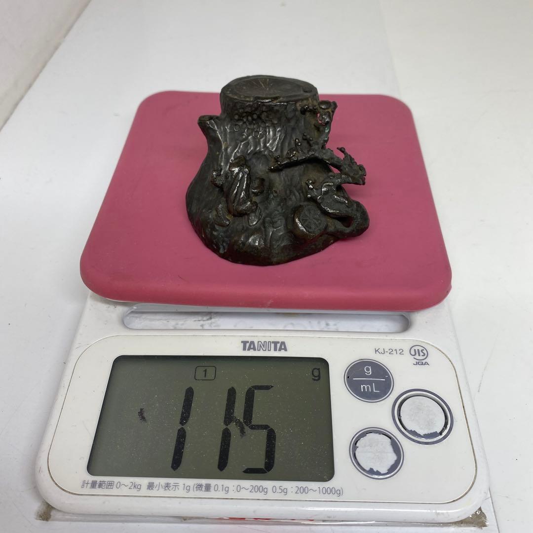 古銅　木に蛙　水滴　115g タエカ　東さ7-1124☆2F