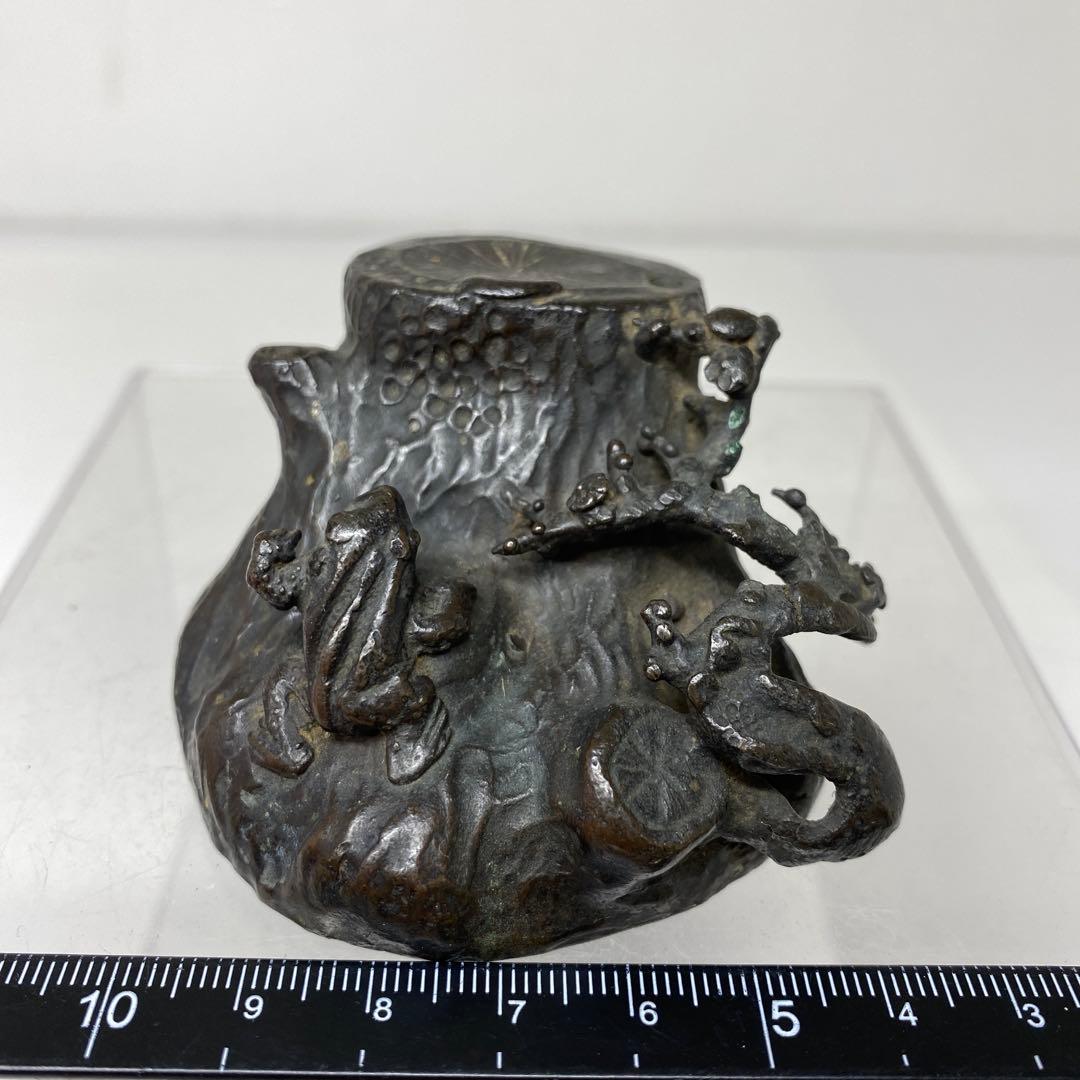 古銅　木に蛙　水滴　115g タエカ　東さ7-1124☆2F