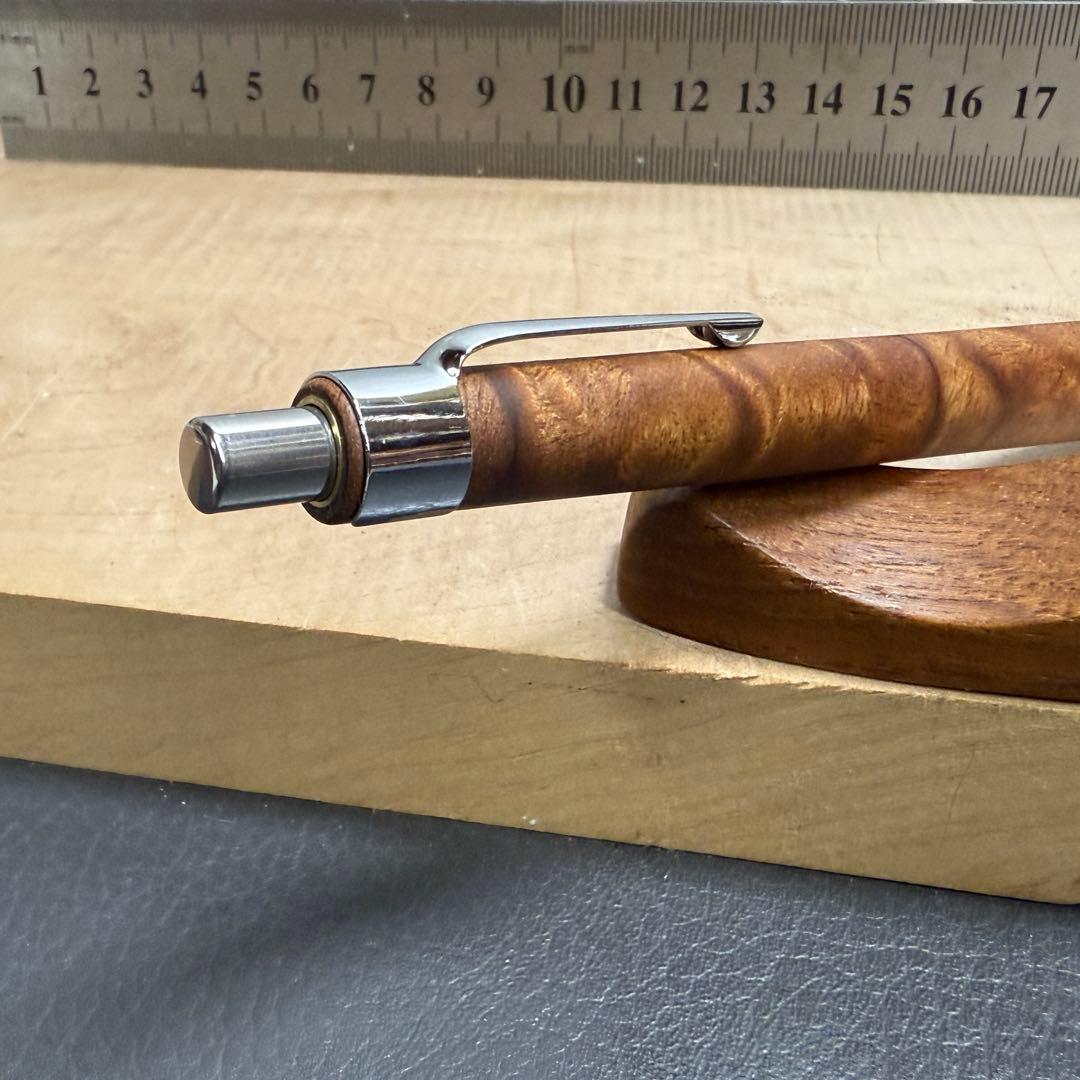 195台湾樟変わり杢　木製シャーペン　強低重心ダブルR 真鍮