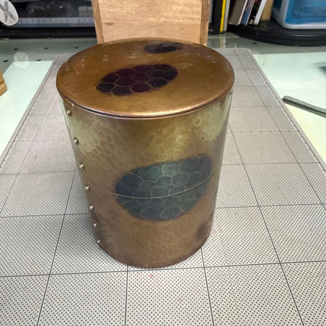 無形文化財 玉川堂 茶筒 亀甲文 新潟県