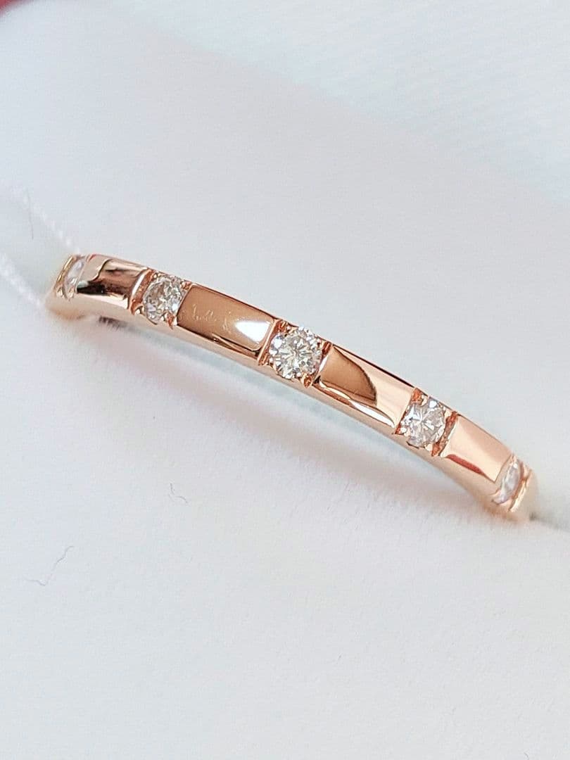 新入荷 未使用品 k18PG 天然ダイヤモンド 0.10ct リング