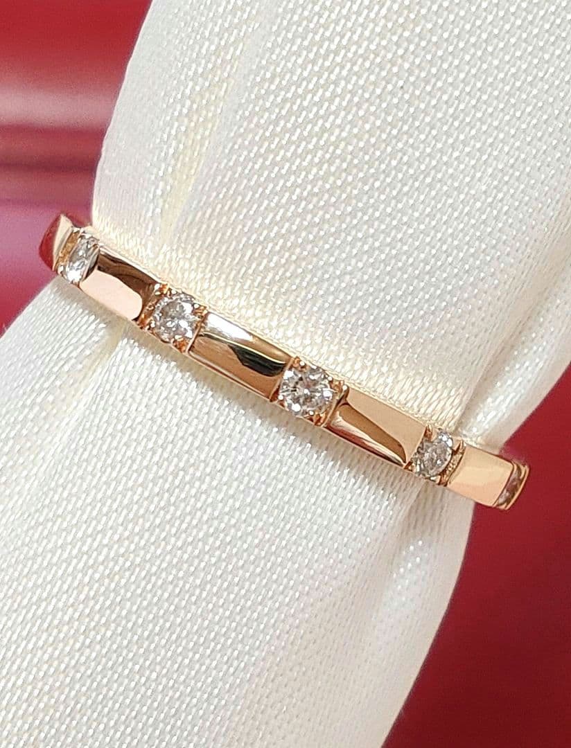 新入荷 未使用品 k18PG 天然ダイヤモンド 0.10ct リング