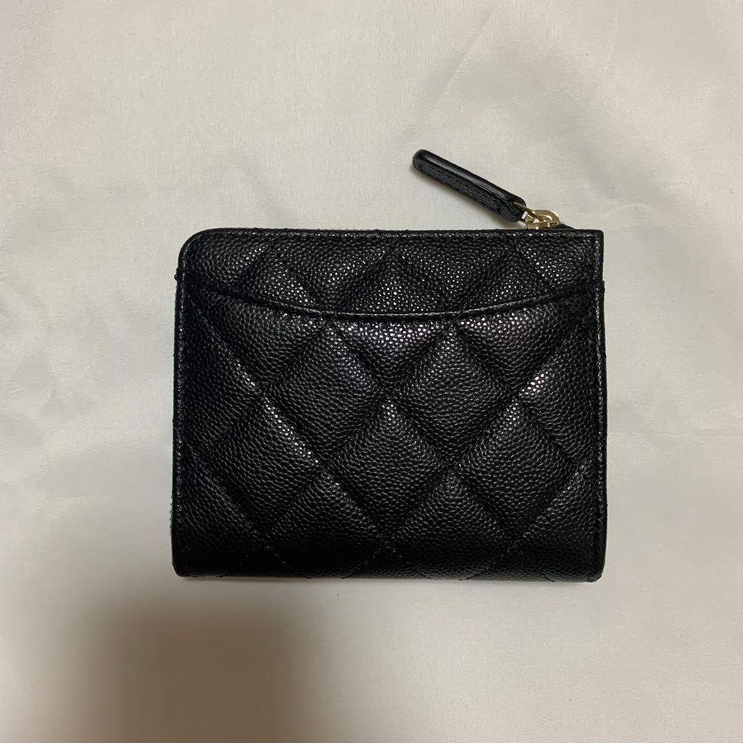 【新品】CHANEL ミニ財布 L字ファスナー キャリアスキン