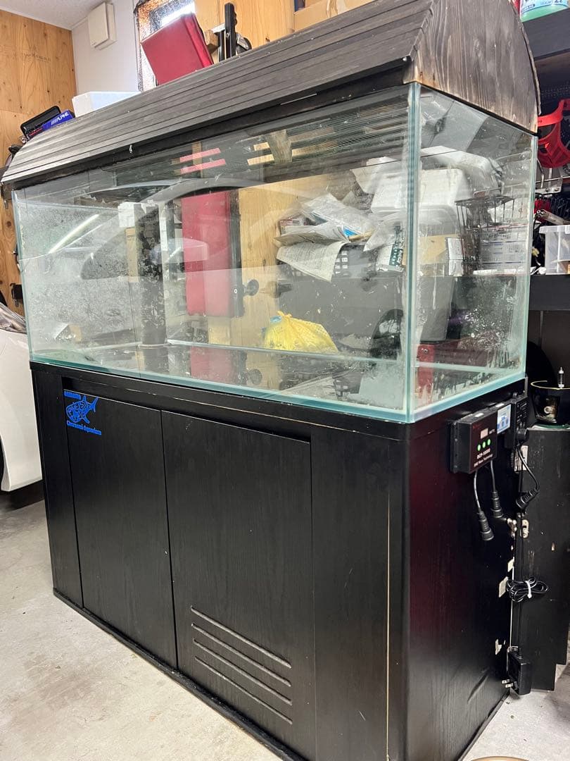 大型1200オーバーフロー水槽 木製キャビネット付き