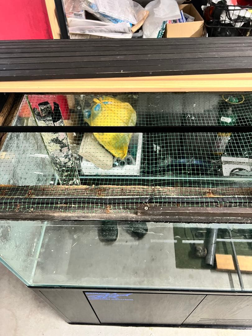 大型1200オーバーフロー水槽 木製キャビネット付き