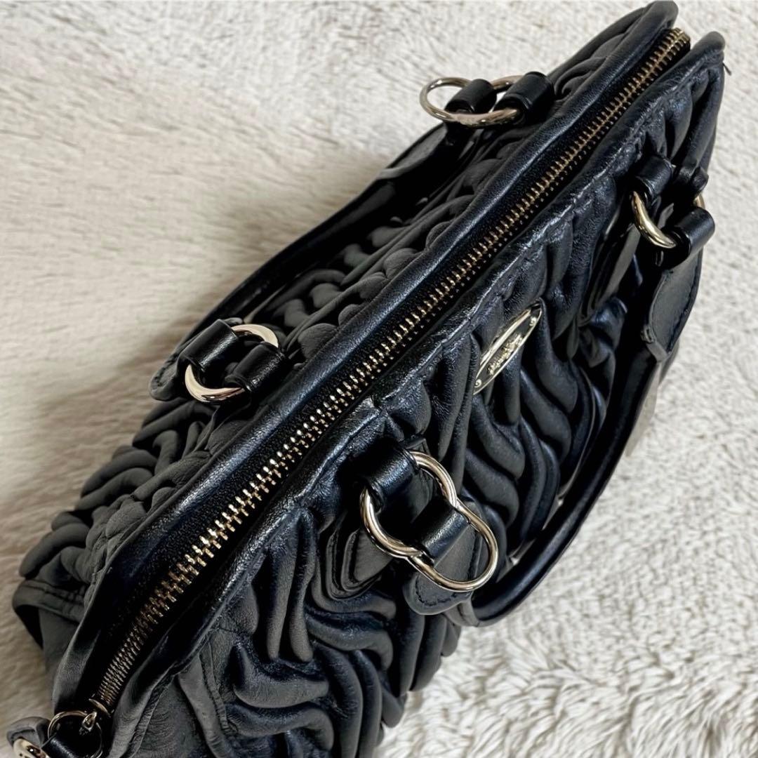 美品 COACH コーチ マディソン キルティング 2way ハンドバッグ 黒