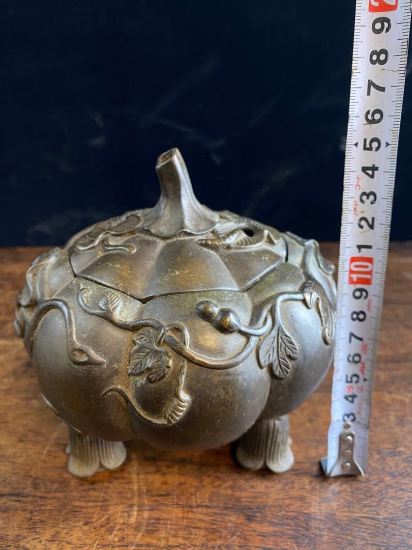 カボチャ型　銅香炉