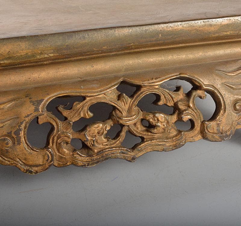 中国　古銅鍍金　龍彫　宣徳銅平卓　重さ約8.82㎏　D　R4443C