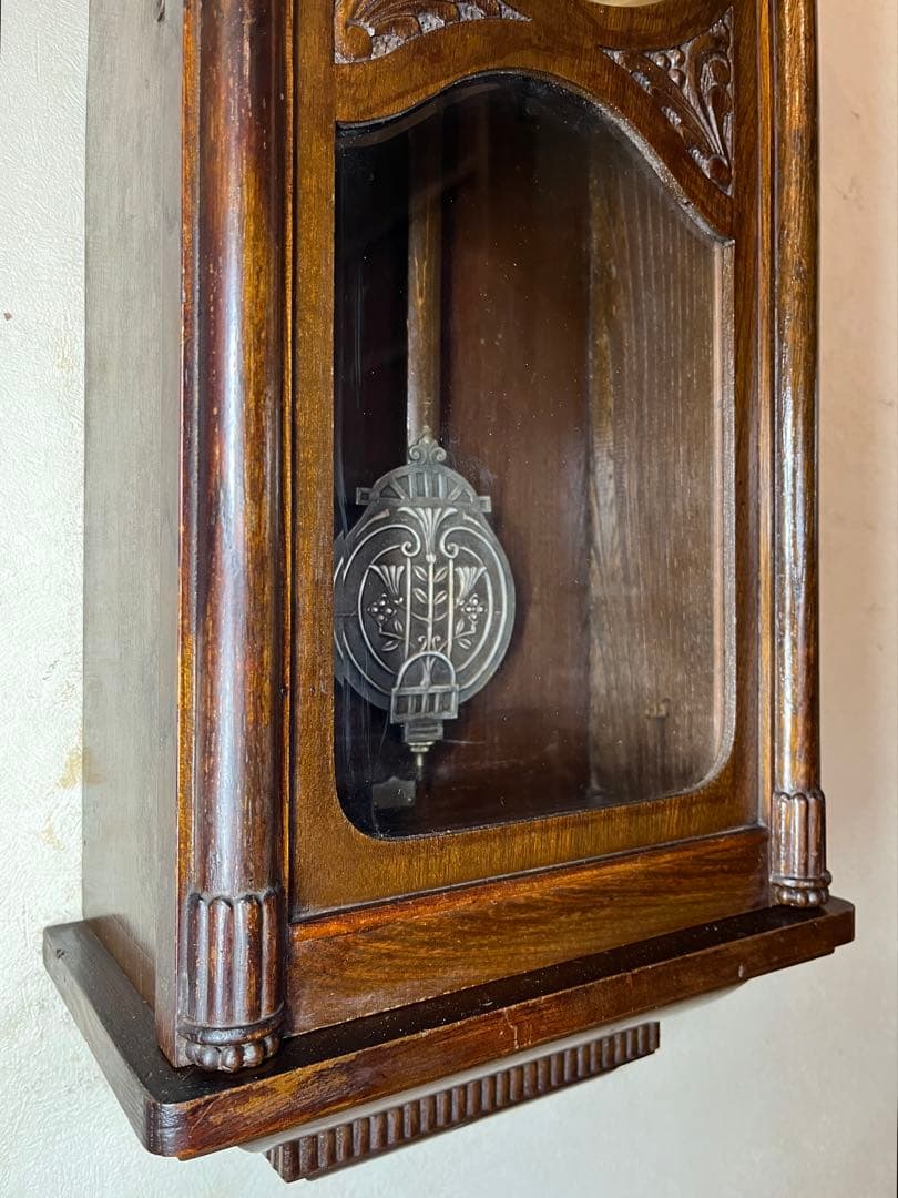 精工舎　デコ風合　柱時計　古時計　振り子　ゼンマイ　ボンボン　ユンハンス　レトロ