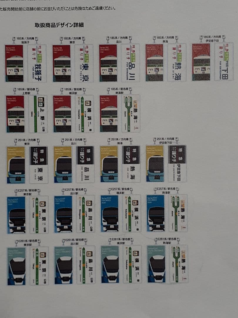 JR東日本 東海道線(踊り子号) 記念キーホルダー20種類 コンプセット