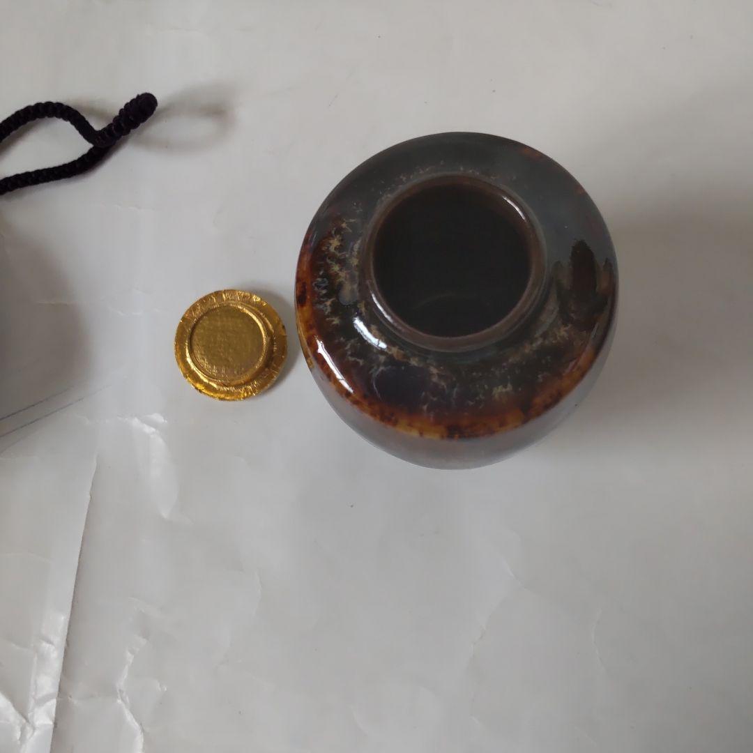 Kumi京都洛東 桶谷定一作 肩衝茶入仕覆嵯峨桐 共箱 茶入 新品 未使用