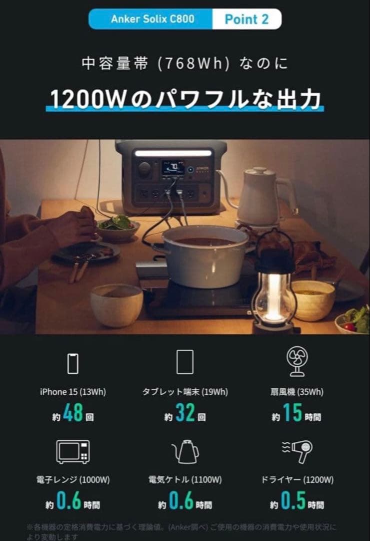Anker SOLIX C800 ポータブル電源