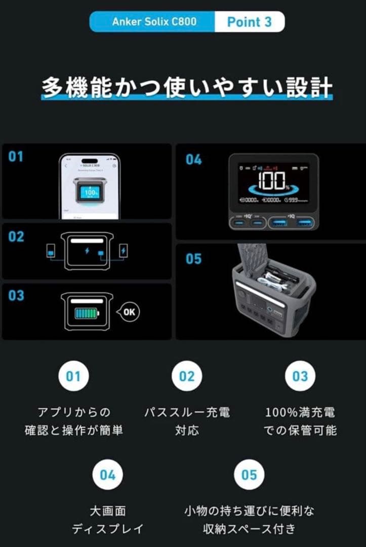 Anker SOLIX C800 ポータブル電源