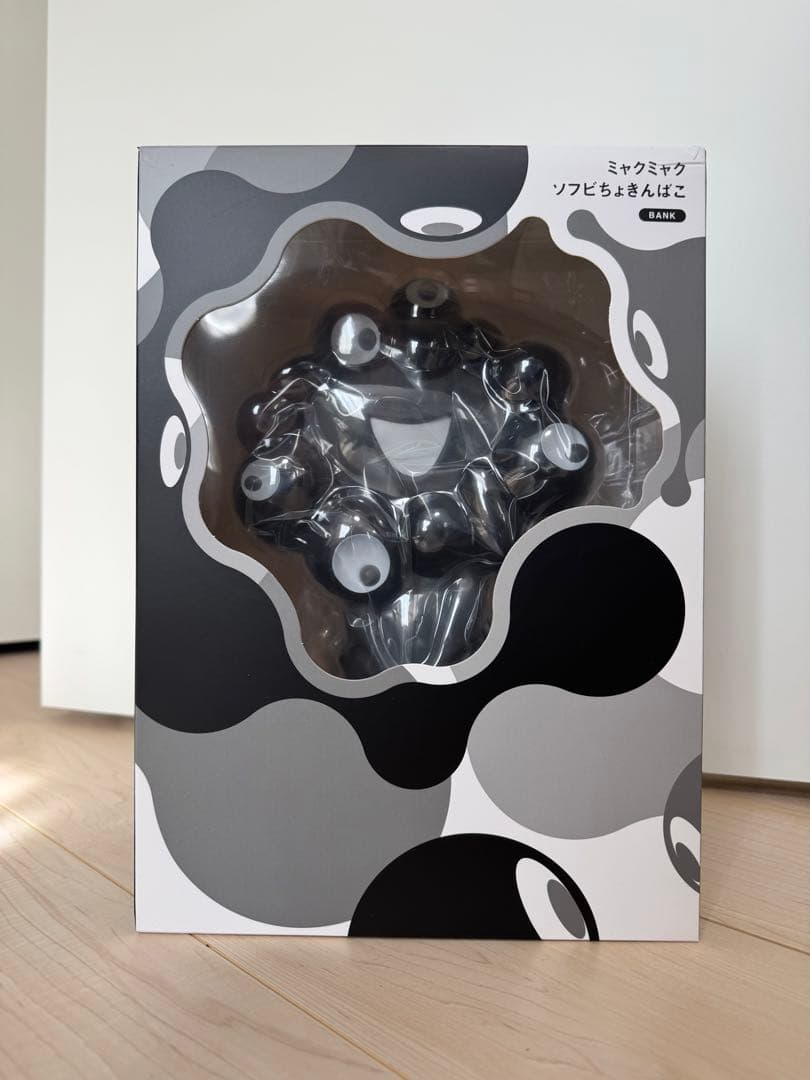 ミャクミャク ソフビ 貯金箱 ブラック モノクロ EXPO2025 大阪万博