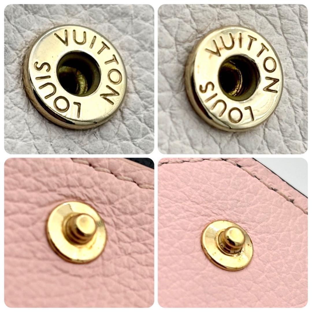 ルイヴィトン ポルトフォイユ ロックミニ コンパクト 財布 黒 ピンク 三つ折り