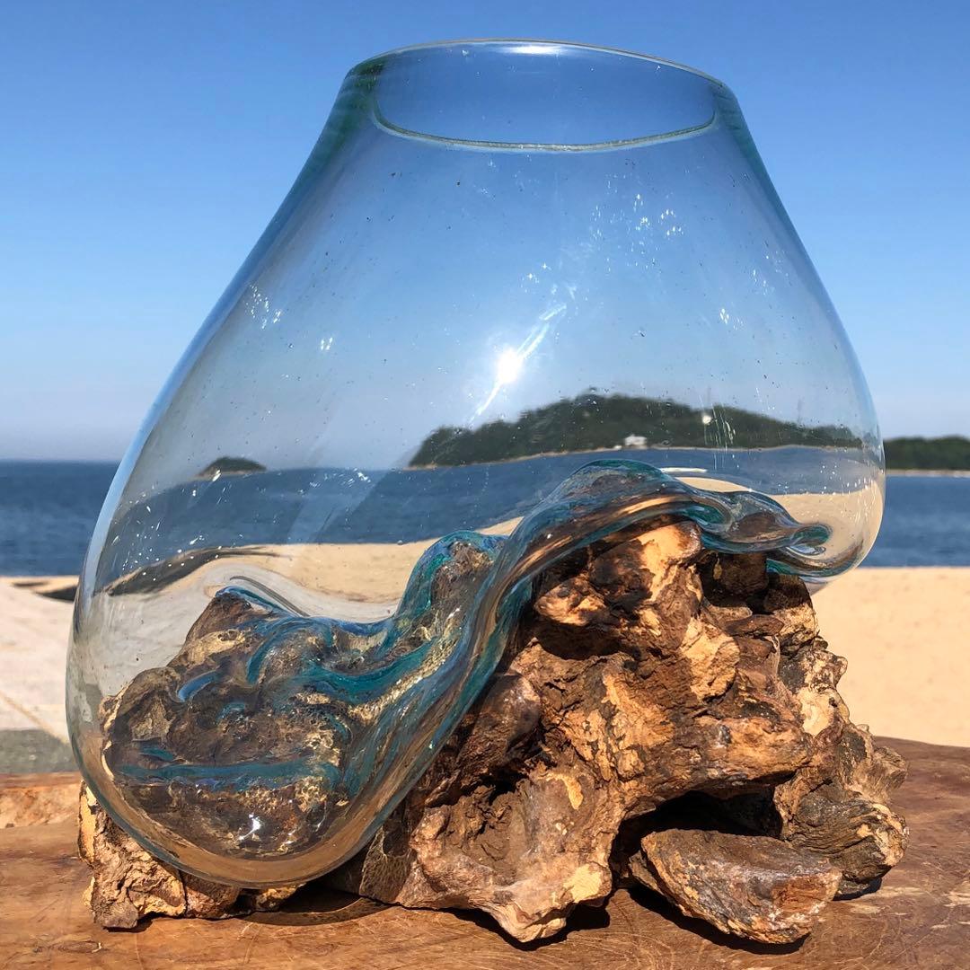 流木ガラス オブジェ特大A 花瓶 金魚鉢 ガーデニング テラリウム 観賞魚 容器