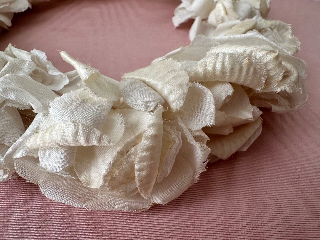 アンティーク　シルク布花ティアラ　花冠　グローブドマリエ