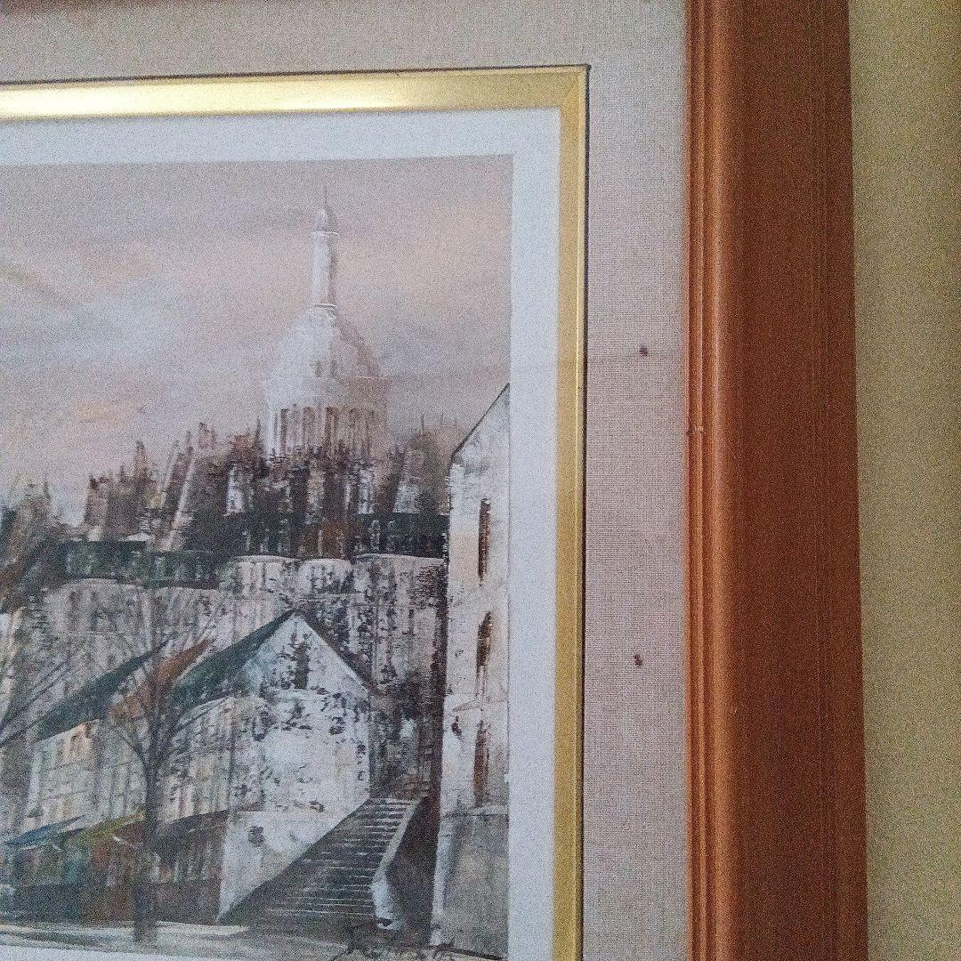 松下泰三【パリの街】油彩 油絵 絵画 　モンマルトル