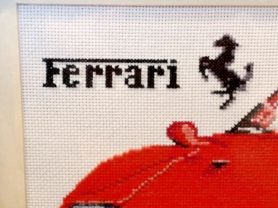 【超貴重！】額縁付き クロスステッチ（フェラーリ）60cmx40cm 額縁付き