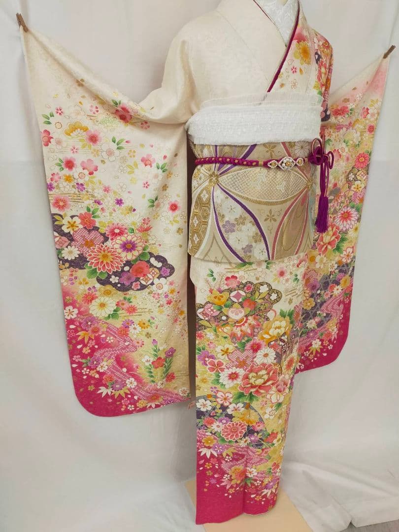 売約済み【WA-Modern】★★正絹　振袖7点フルセット+お直し★★