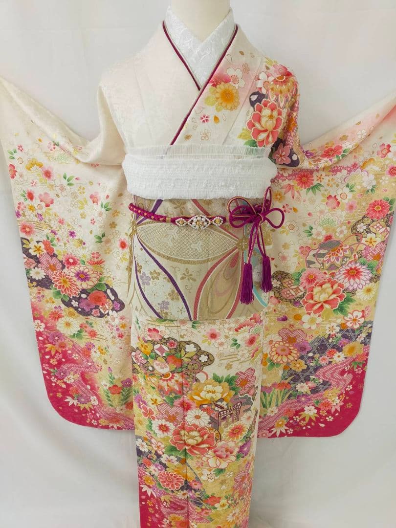 売約済み【WA-Modern】★★正絹　振袖7点フルセット+お直し★★