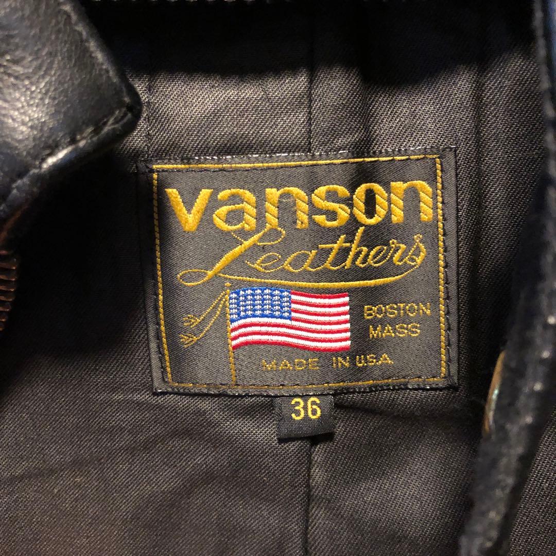 【美品】Vanson レザーシングルライダースジャケット 36