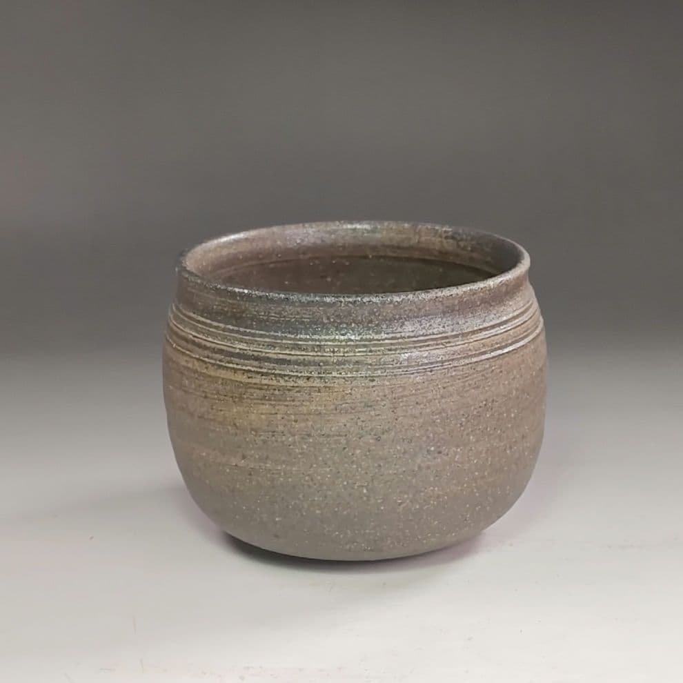 ウ284 健水『珠洲　燻べ焼　共箱』こぼし　茶受け　茶道具