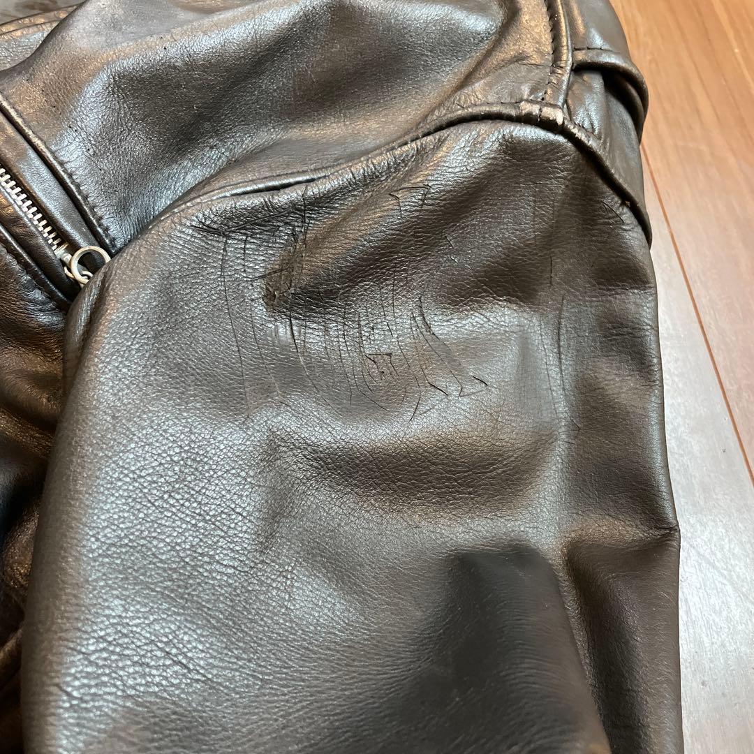 【難あり】schott シングルライダース 641 ブラック 本革 34