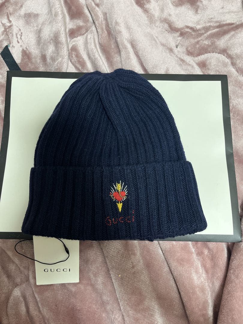 GUCCI ネイビー ニット帽