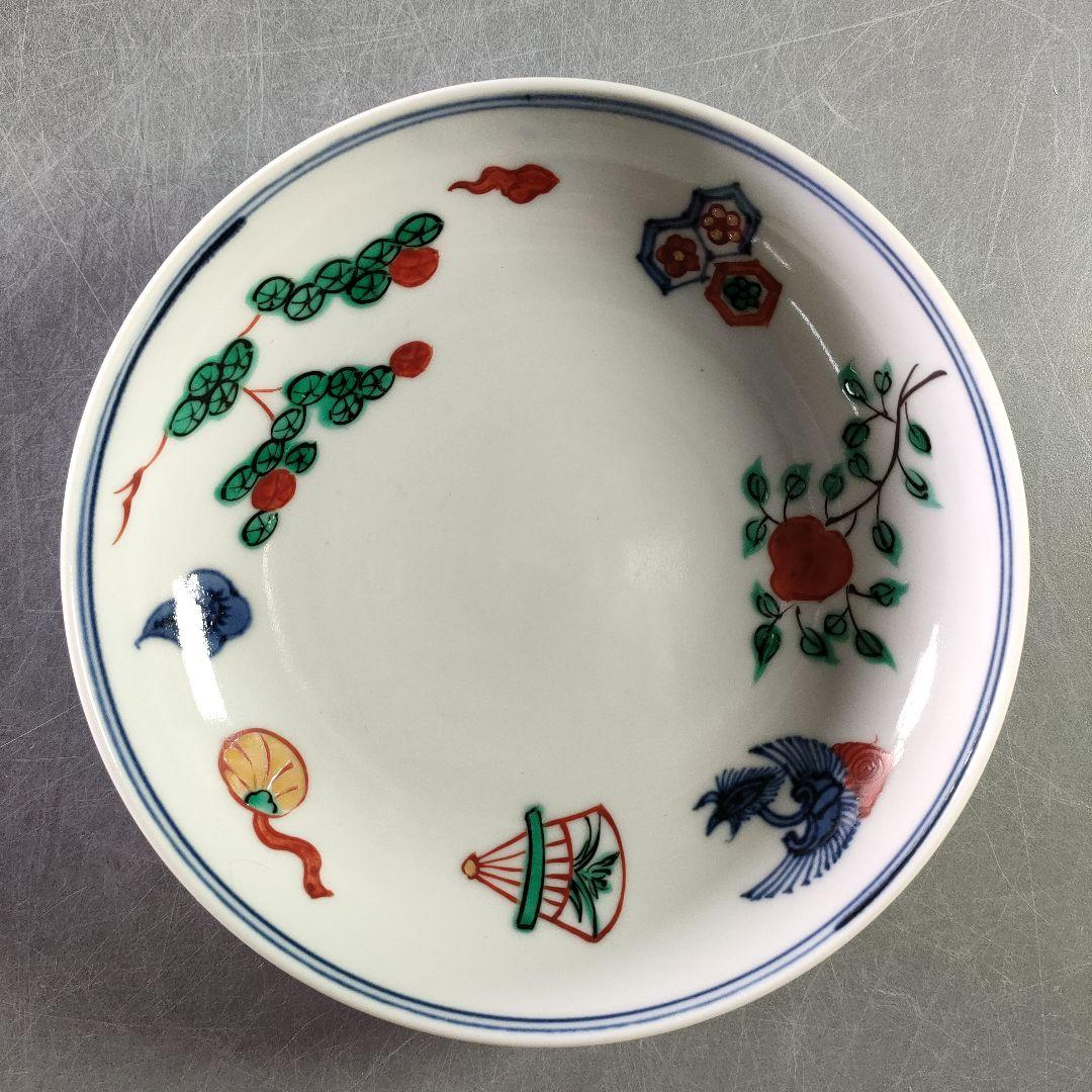 A940-5/萬暦意鳳凰画中皿7客/小皿/小鉢/向付/銘々皿/色絵/