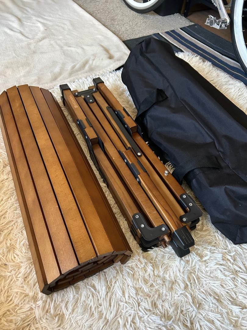 Hilander ウッドロールトップテーブル ダークブラウン