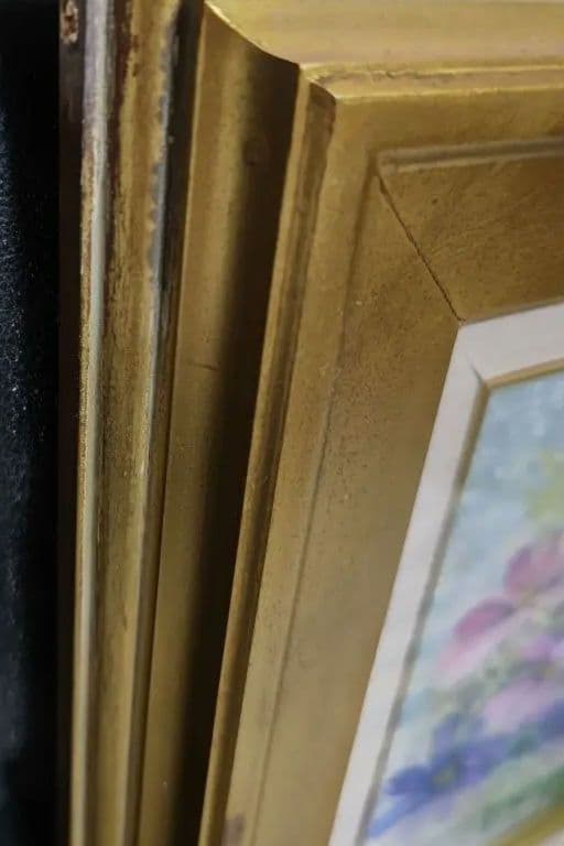 油絵 コスモスの花 花束 額縁