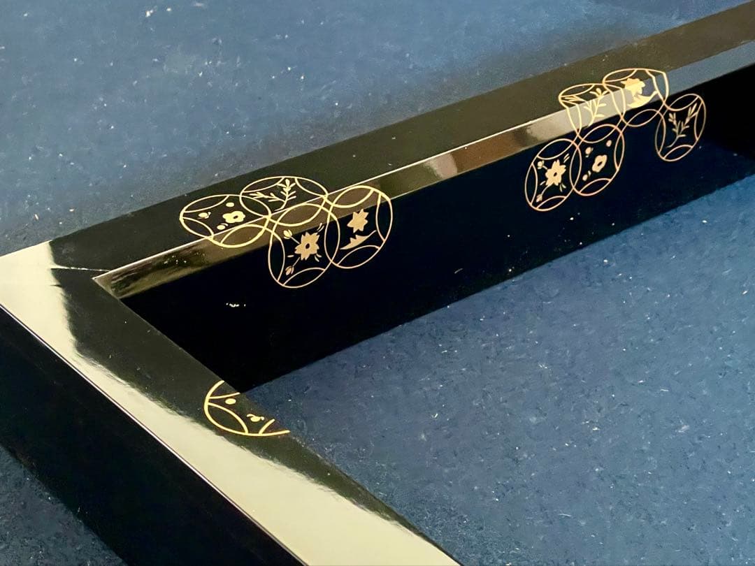 割引❣️「祖」 七宝蒔絵 黒塗 炉縁 塗師 陽斎 共箱 （1120B①）