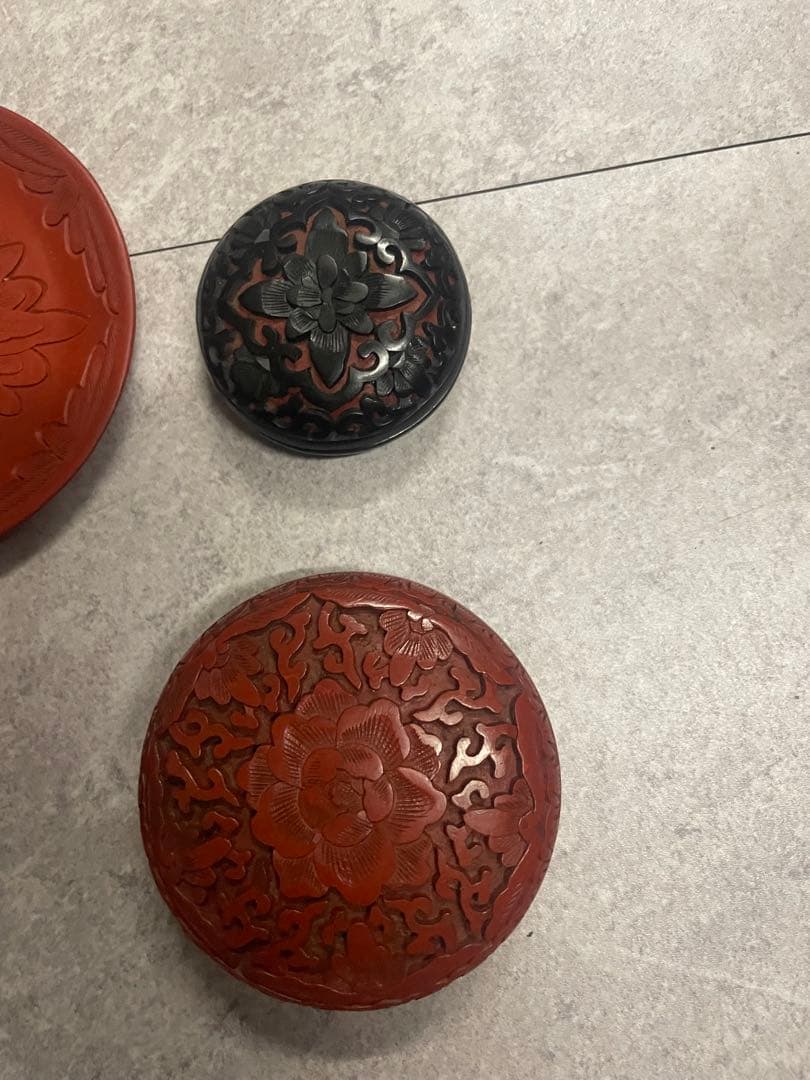 堆朱　9点　まとめて　中国美術　骨董　古美術　アンティーク