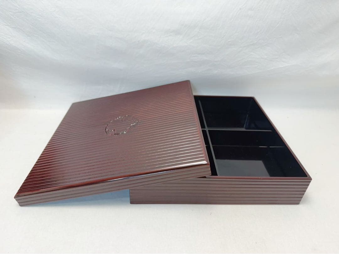 懐石道具 浅己造 輪島塗 木製溜塗 幕の内 縁高重箱 五客揃 底印 内黒 共箱